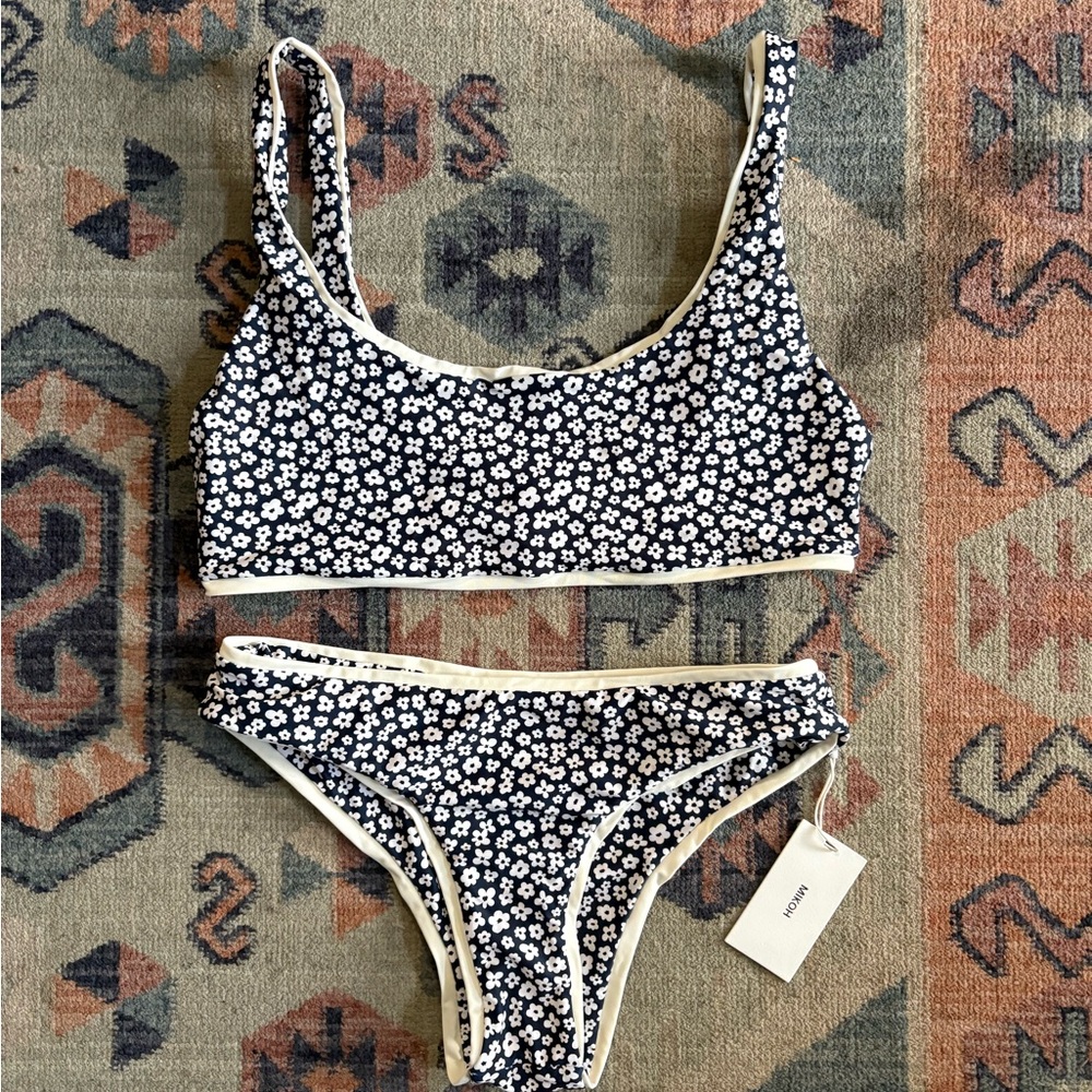 Mikoh Black and White Floral Bikini